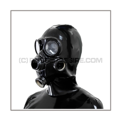 Deluxe gasmask-zipper-hood HR-G2 with two gasmasks threads and thread cover - model GP7